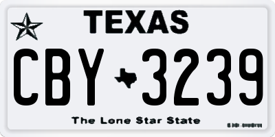 TX license plate CBY3239