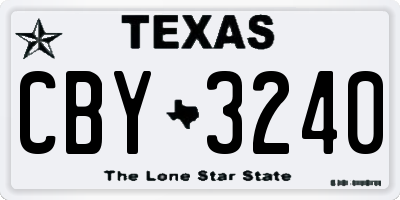 TX license plate CBY3240