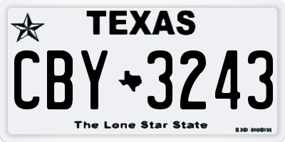 TX license plate CBY3243