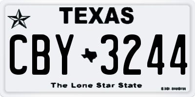 TX license plate CBY3244