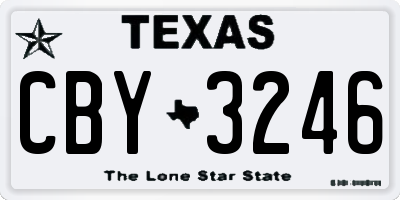 TX license plate CBY3246