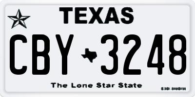 TX license plate CBY3248