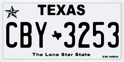 TX license plate CBY3253