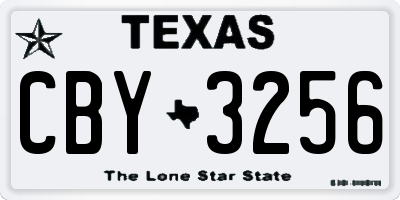 TX license plate CBY3256