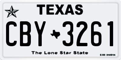 TX license plate CBY3261