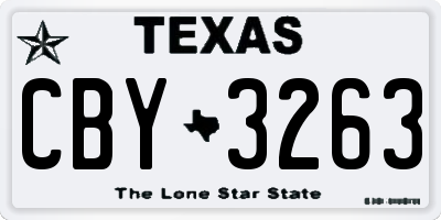 TX license plate CBY3263