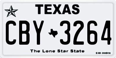 TX license plate CBY3264