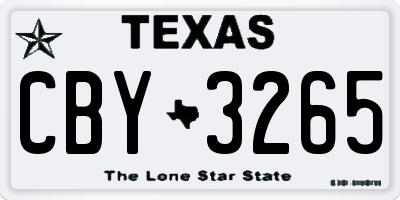 TX license plate CBY3265