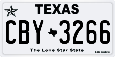 TX license plate CBY3266