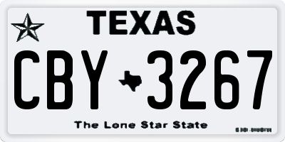 TX license plate CBY3267