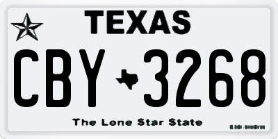 TX license plate CBY3268