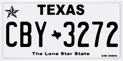 TX license plate CBY3272