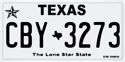 TX license plate CBY3273