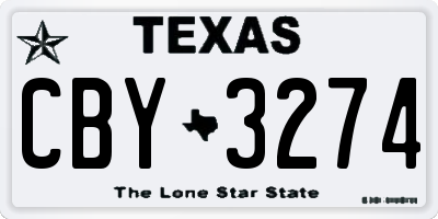 TX license plate CBY3274