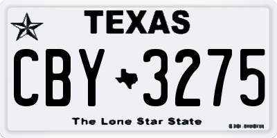 TX license plate CBY3275