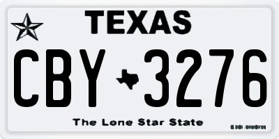 TX license plate CBY3276