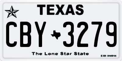 TX license plate CBY3279