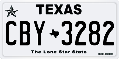TX license plate CBY3282