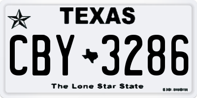 TX license plate CBY3286