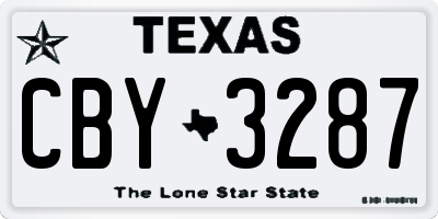 TX license plate CBY3287