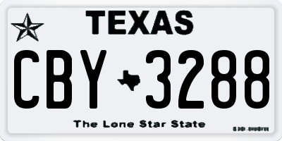 TX license plate CBY3288
