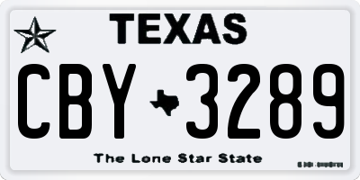 TX license plate CBY3289
