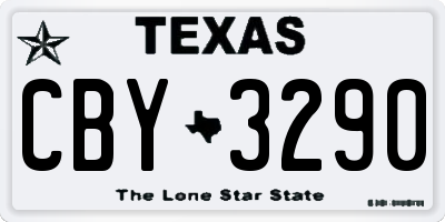 TX license plate CBY3290