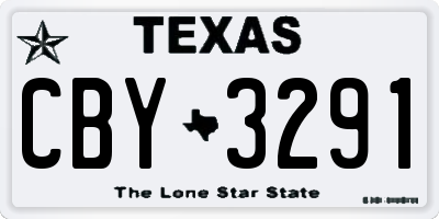 TX license plate CBY3291