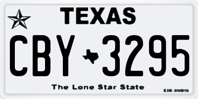 TX license plate CBY3295