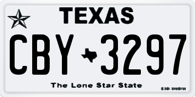TX license plate CBY3297