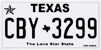 TX license plate CBY3299