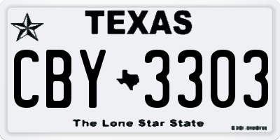 TX license plate CBY3303