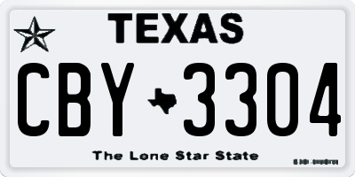 TX license plate CBY3304