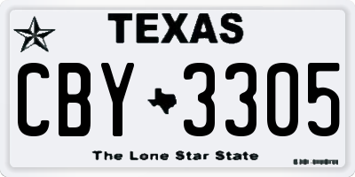 TX license plate CBY3305