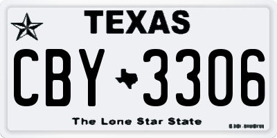TX license plate CBY3306