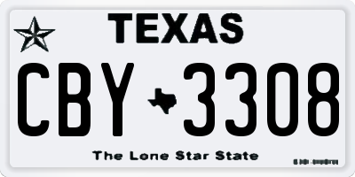TX license plate CBY3308