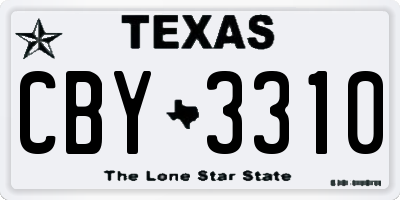 TX license plate CBY3310