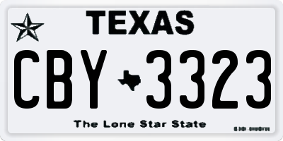 TX license plate CBY3323