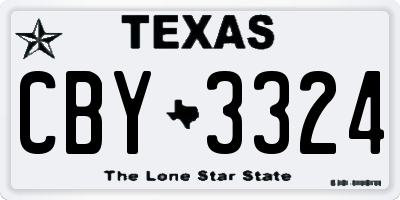 TX license plate CBY3324