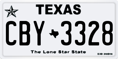 TX license plate CBY3328