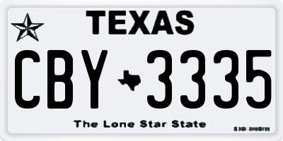 TX license plate CBY3335