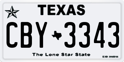 TX license plate CBY3343