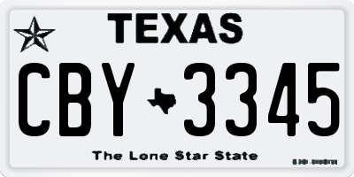 TX license plate CBY3345