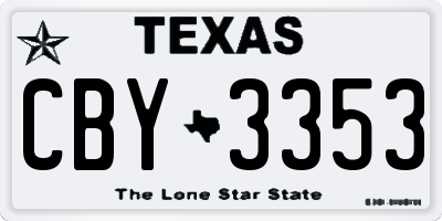 TX license plate CBY3353
