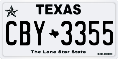 TX license plate CBY3355