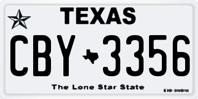 TX license plate CBY3356