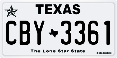 TX license plate CBY3361