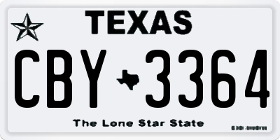 TX license plate CBY3364