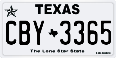 TX license plate CBY3365