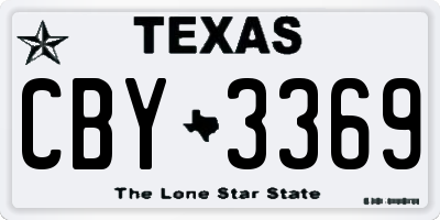 TX license plate CBY3369